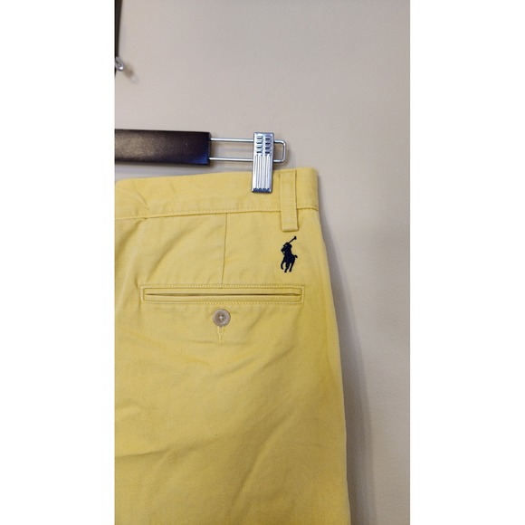 Polo Ralph Lauren Mens Preston Pants Yellow Straight Chinos Vtg 90s Size 33X30 - Picture 3 of 8